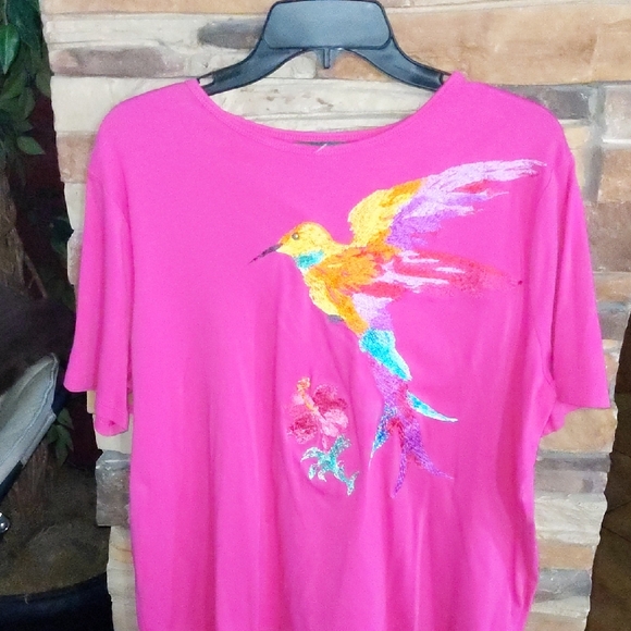 Ralph Lauren Tops - Ralph Lauren Pink Tee with Colorful Bird Design